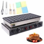 Levkitch 50 Hole Pancake Maker Mini Dutch Pancake Pan Electric Maker Waffle Machine Nonstick Eggs Crepe Pan 50-300℃ Temp 5 min Time Control