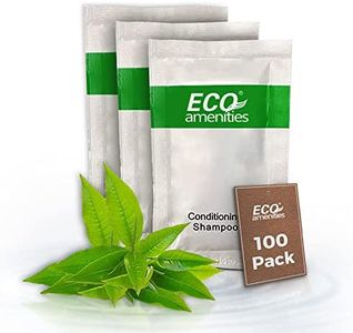 ECO Sachet Individually Wrapped Travel Toiletries, Bulk Mini Hotel Shampoo and Conditioner 2in1 10ml (100 pk)
