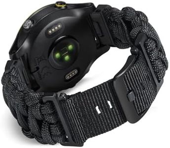 BINLUN Compatible avec Garmin Bracelet 22mm/26mm Paracorde 550 Bracelet Tressé Militaire Robuste Bracelet Montre Nylon pour Garmin Idéal pour Fenix pour Forerunner pour MARQ pour Descent(Noir,22mm)