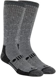 Jeep Men's Heavy Duty Wool Crew Socks-2 Pair Pack-Cushioned Comfort, Gray, 8-12