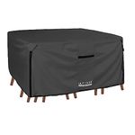 ULTCOVER 600D Tough Canvas Heavy Duty Square Patio Table and Chair Cover - Waterproof Outdoor General Purpose Furniture Covers 74 inch, Black