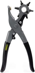 General Tools Leather Hole Punch Tool - 6 Multi-Hole Sizes for Leather, Rubber, & Plastic - Hobbies & Crafts 8.5 inches