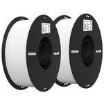 Filament 1.75mm 2 Packs for 3D Printing, Cost-Effective Ender PLA Filament 3D Printers, No-Tangling, Strong Bonding and Overhang Performance Dimensional Accuracy +/-0.02mm, White & White