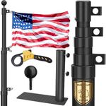 FFILY RV Telescoping Flag Pole Kit,