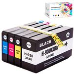 Compatible 950 951 XL Ink Cartridges Replacement for HP 950XL 951XL Ink Work with HP Officejet 8100 8600 8610 8620 8630 8640 8660 8615 8625 (1BK/1C/1M/1Y)