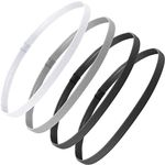 4 Pieces Elastic Sports Headbands Thick Non-Slip Hair Bands for Women and Men (Black, Grey, White)