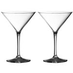 AIOS Pair of Martini Cocktail Glasses Made from Unbreakable Polycarbonate. Ideal for Celebrations and Something a Little Different in a Crystal Clear Finish.