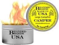 Branded Boards | Made in USA | Portable Mini Bonfire Campfire in a Can | Reusable & up to 5 Hours of Burn Time | Picnics Parties S'Mores Gifts Bushcraft Camping Survival Emergencies (Large 1-Pack)