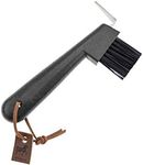 Animalon Plastic Bristles Hoof Pick with Brush | Picker Made of Stainless Steel | 2 in 1 Hoof Scraper in Brown for Horse Hoof Care | Hoof Clearing Horse | Horse Hoof Pick