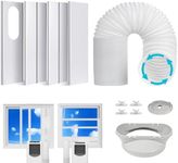 Estoder Portable Air Conditioner Window Vent Kit with 5.9" Exhaust Hose (Length Up To 79”), Universal Portable AC Duct Kit with Coupler, Adjustable Window Seal for Sliding Vertical & Horizontal Window