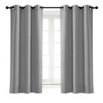 NICETOWN Grommet Blackout Curtains for Bedroom and Living Room - Thermal Insulated Room Darkening Window Treatment Panels, 1 Panel, Silver Grey, 42 x 63 Inch