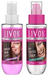 Livon Serum for Women for All Hair Types,For Frizz-free, Smooth Hair, 100 ml and Livon Shake & Spray Serum for Women,For Frizz-free,Smooth & Glossy Hair on-the-go,With Argan Oil & Vit- B, 50 ml