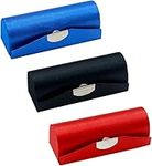 Lipstick Case Holder with Mirror, Hanyi 3 Pcs Leather Lipstick Case Lipstick Box Organizer (Black and Red)