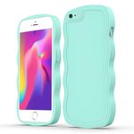 JUMIUSTNB Case for iPhone 6s & iPhone 6,Wave Curly Frame Design,Soft Cute Flexible Multi-Color Thin TPU Shockproof Full Body Protective Girls Women Boy Men Cases for iPhone 6s/6 4.7",Light Blue(2-1)