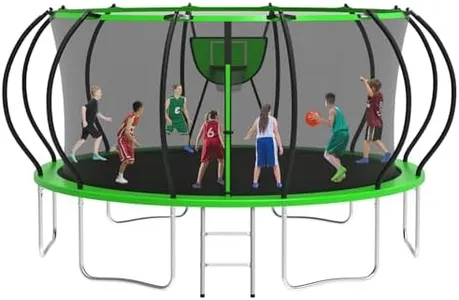 KOFUN 1500LBS 8 10 12 14 16 FT Outdoor Tranpoline for Kids and Adults,【Curved Poles Larger Room】 Tranpolines Outdoor with Net, Ladder,ASTM Approval- Easy to Assemble Recreational Tranpoline