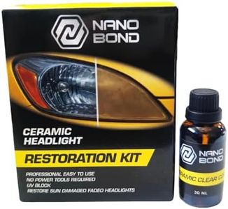 Nano Bond Ceramic Headlight Restoration Kit - No Power Tools Required - 3 Easy Steps to Restore Clarity Like New - Long Lasting UV Clear cloat