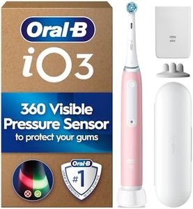 Oral-B iO3 Ultimate Clean Electric Toothbrush, Blush Pink, Long-Lasting Battery with Travel Case for Home and Travel, With Refill Holder and Charger Pouch