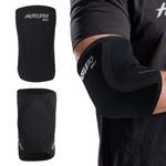 Hustlers Only Elbow Sleeves Weightlifting 5mm Neoprene Compression Elbow Support Sleeves for Gym Training, Bench & Tendonitis, Fitness, and Workout (Black, M)