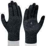 coskefy Winter Knit Gloves Touchscreen Gloves Thermal Wool Lined Texting Gloves Running Gloves for Men Women