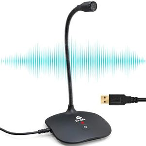 KLIM Talk USB Desk Microphone for Computer - NEW 2023 - Compatible with Any PC Laptop Mac PS4 - Professional Desktop Mic with Stand - Recording Gaming Streaming YouTube Podcast Mics