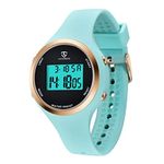 Kids Watch, Girls Watches Digital Sports Elegant Simple Cute Turquoise Wrist Watches with Alarm Outdoor LED Functional Teal Watch for Kids Girls Boys