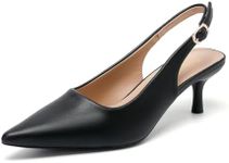 AMOJI Women Low Kitten Heel Slingba