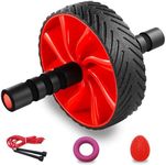 Sprwhale Ab Roller Wheel,Abdominal Wheel,Ab Workout Equipment for Core Workout,Core Exercise Equipment,Exercise Wheels for Home Gym,Fitness Equipment for Abdominal Exercise (Red Ab Roller)