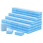 100 Pcs Nail Buffer Mini Block File 180/100 Sandwich Natural and Acrylic Nail Buffing Block Professional Manicure Tools (Blue)