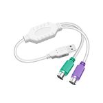 MESHIV USB to PS2 Converter/Adapter, USB Type A Male to Dual PS/2 Female for Keyboard Mouse (PS2 to USB Cable)