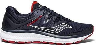 Saucony Men's Guide Iso Running Shoe, Navy/Red, 10.5 Medium US