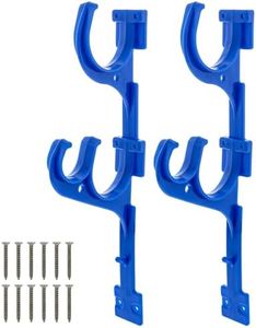 U.S. Pool Supply Set of 2 Plastic Pool Hangers for Telescopic Poles - Store Poles with Nets, Vacuums, Hoses & Attachments