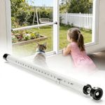 Sliding Door Security Bar, Adjustable Window Locks 18''-50'', Burglary Protection for Door Jammer Bar, Door Lock Stick Bar with Anti-Slip, Patio Door Lock Bar for Home, Apartment, Travel, White