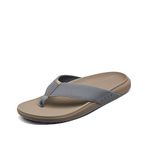 Reef Mens The Raglan Flip Flop Sandal - Fossil Grey - The Raglan is all about modern comfort with ultra-clean Mens Footwear Size - UK 9