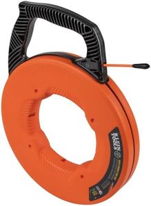 Klein Tools 56383 Non-Conductive 100-Foot Electrical Fish Tape, Multi-Groove Fiberglass Wire Puller with Nylon Tip, Optimized Housing and Handle