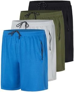 4 Pack: Men's Big & Tall King Size Heavyweight 7 Inch Inseam Active Athletic Running Quick Dry Mesh Shorts Zipper Pockets Drawstring Basketball Bottoms Soccer Workout Gym Tennis Workout - Set 3, 3X