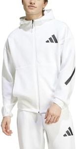 Adidas KTJ50 Men's Sweatshirt, Hoodie, Z.N.E. Full Zip Hooded Track Jacket, White (JF2443), S