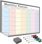 WallTAC A2 Monthly Wall Planner Sticker with Whiteboard Pens | Made in the UK | Easy-to-Remove Dry Wipe Calendar or To Do List for Home and Office [42 x 60cm]