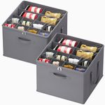 Lifewit Shoe Storage Organizer for Closet, Fits 12-16 Pairs, Large Shoe Box Storage Containers with Clear Cover and Reinforced Handles, Foldable Storage Bins Fit for Boots Heels Sneakers, 2 Pack Gray