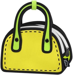 Original 2D Cartoon Crossbody Bag (Carly) - Fun Pop Art, Novelty Cross Body Shoulder Bags for Women, Senior Year, Daily and Travel (Lime)