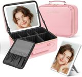 JUSRON Travel Makeup Bag with Light