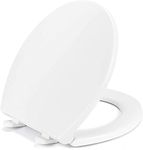 Round Toilet Seat Slow Quiet Close Seat Cover Fit Standard Round Toilet White Toilet Seat with Metal Inserts Easy to Install, Non-slip Seat with Rubber Bumpers Provides Comfort Relieves Pressure Point