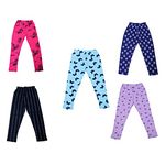 TIK TOK WEARS Kids Girls Cotton Printed Leggings Multicolored Pack of 5 (15 Years - 16 Years, Multicolor)