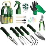 Gardening Tool Set, MYMULIKE 23 Pcs Floral Garden Hand Tool Gift Kits Gardening Gifts for Women & Men, Gardening Gift Tools Pruning Shears Handle Storage Tote