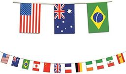 Beistle 57739 International Flag Pennant Banner, 12" x 14' 6", Multicolor