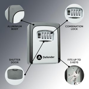 Defender Outdoor Key Safe – Weatherproof Wall Mounted Lock Box