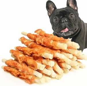 ASMPET Dog Treats Small Dogs, Chicken Wrapped Rawhide Bones Dog Chews Long Lasting for Cleaning Teeth Grain Free Healthy Natural Dog Treats for Medium Dogs Large Breed(20 pcs 10.6 oz)