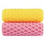 Basic Dish Wash Net (10Pcs) - All Purpose, Non-Scratch, Heavy Duty Dish Scrubbers for Cleaning Dishes, Pots and Pans Color Pink (Pink & Yellow 10 Pcs)