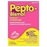 Pepto Bismol Caplets, Upset Stomach Relief, Diarrhea Relief, Heartburn, Nausea, Indigestion, Upset Stomach, 24 Count