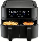 Anko 9L Twin Air Fryer 2-Basket Air Fryer with 2 Independent Frying Baskets, Match Cook & Smart Finish to Roast, Broil, Dehydrate & More for Quick, Easy Meals