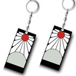 Replix Premium (Pack of 2) Anime Printed Keychain For Bike, Scooty, Car, Acrylic Keyholder (Demon Slayer)